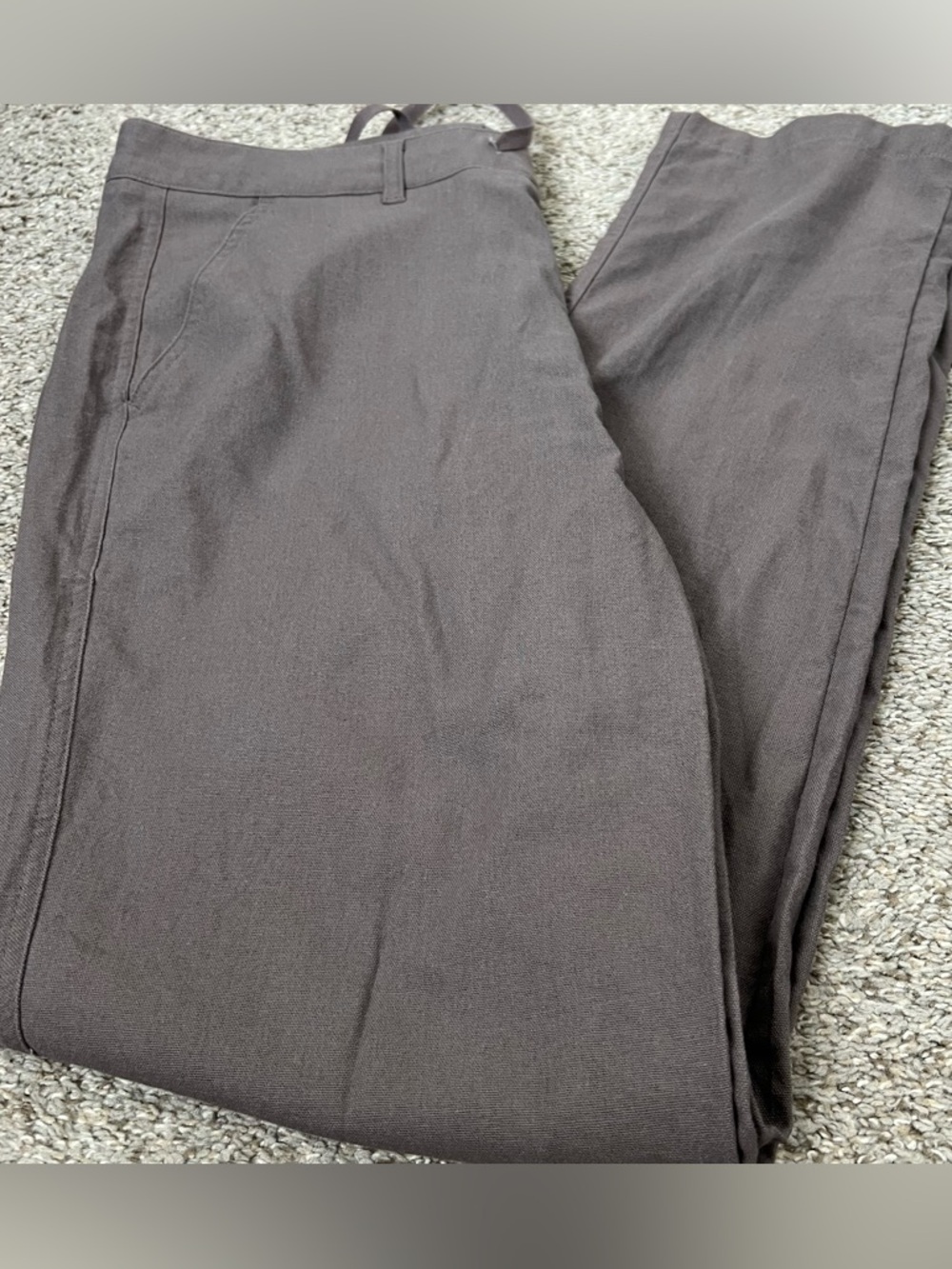 Willit Men's Tailored Linen & Cotton Dress Pants in Dark Brown Size 34x32